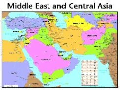 9781890947149 Middle East And Central Asia Map Wall Chart Laminated