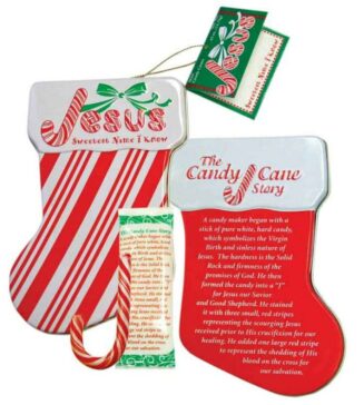 641520003203 Jesus Candy Cane Stocking Ornament Tin