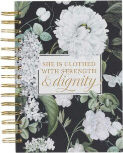 9781639522620 She Is Clothed With Strength And Dignity Journal Proverbs 31:25 Black Flora