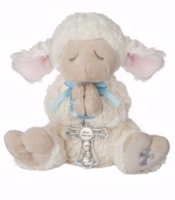 065810730585 Serenity Lamb With Crib Cross Boy