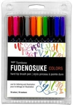 085014564298 Fudenosuke Hard Tip Brush Pen Set Of 10