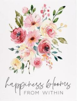 656200376744 Happiness Blooms From Within Canvas (Plaque)