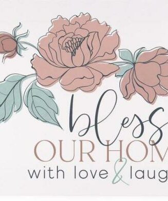 656200487433 Bless Our Home With Love And Laughter Canvas (Plaque)