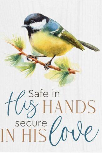 656200686997 Safe In His Hands Secure In His Love Word Block