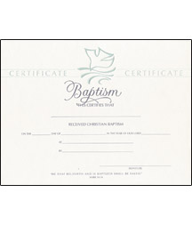 730817213354 Baptism Certificate Pack Of 6