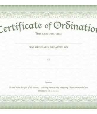730817344058 Certificate Of Ordination Pack Of 6