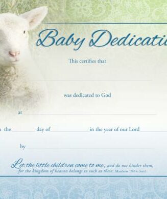 730817352329 Baby Dedication Certificate Pack Of 6