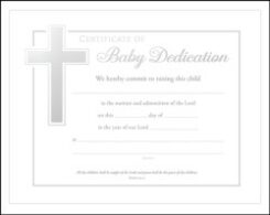 730817354354 Baby Dedication Certificate Pack Of 6