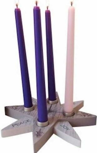 785525312929 Advent Star Candle Holder With Candles