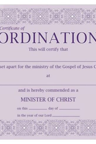 788200443109 Ordination Minister