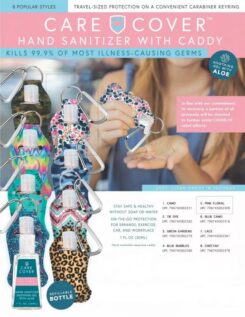 796745002309 Hand Sanitizer With Carabiner Keyring Caddy Pink Floral