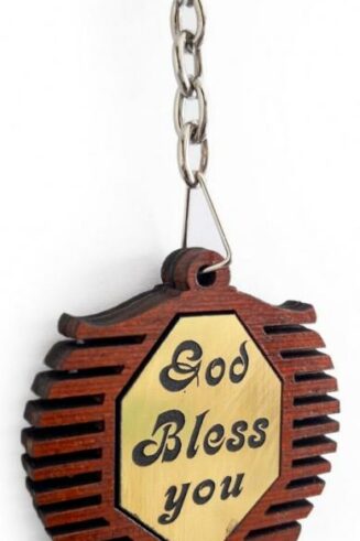 810013850093 God Bless You Wooden Key Chain