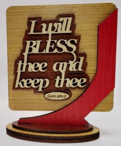 810013850222 Genesis 26:3 Square Wooden Table Topper