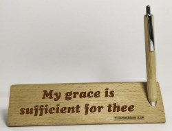 810013850307 My Grace Is Sufficient For Thee Pen Holder