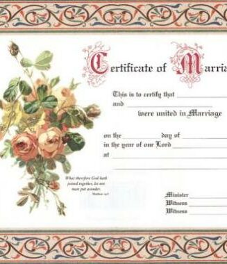 9780805404548 Certificate Of Marriage