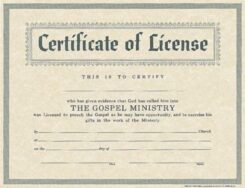 9780805472684 Certificate Of License Minister