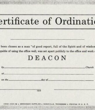 9780805472820 Certificate Of Ordination Deacon Billfold