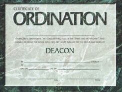 9780805473278 Certificate Of Ordination Deacon