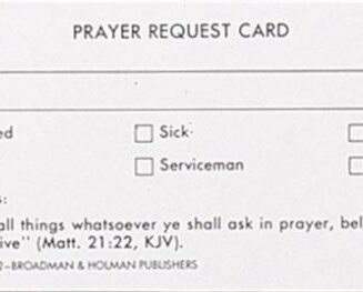 9780805474145 Prayer Request Card