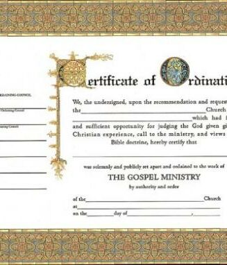 9780805404555 Certificate Of Ordination Minister
