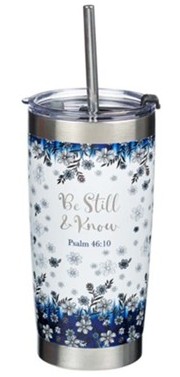 1220000136960 Be Still Stainless Steel Travel Mug With Straw