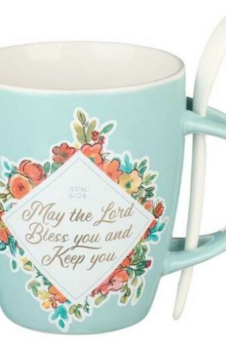 1220000139718 May The Lord Bless You And Keep You Mug With Spoon