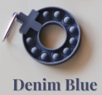 196852022083 Decade Rosary Pop It Keychain Denim Blue