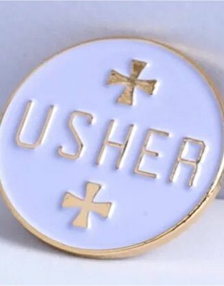 788200805167 Usher Badge Pin Back Enamel