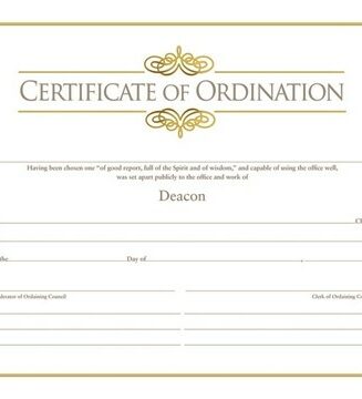 081407008837 Certificate Of Ordination Deacon