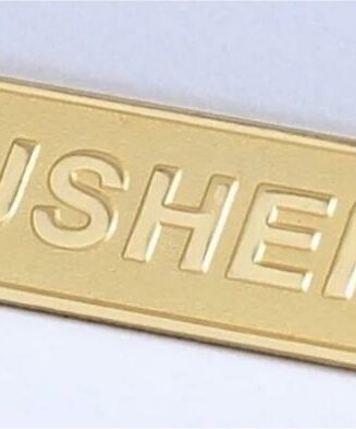 788200805662 Usher Pin Back Brass Badge