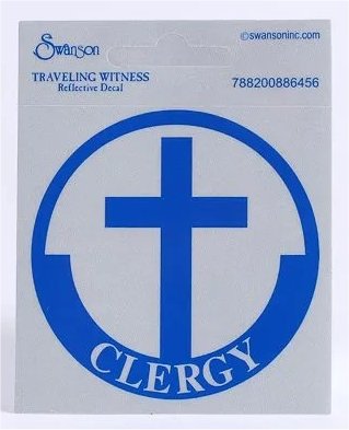 788200886456 Clergy Scotch Reflective Decal Pack Of 12 (Bumper Sticker)
