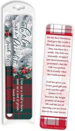 615122169971 All Is Calm All Is Bright Bookmark And Pen Set Isaiah 9:6