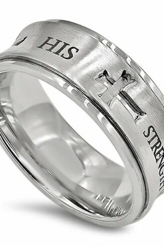 679822611109 4 Cross Spinner 1 Timothy 6:11 (Size 10 Ring)