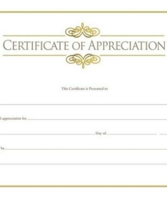 081407008813 Certificate Of Appreciation