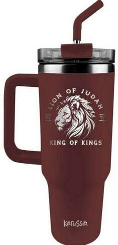 612978632536 Kerusso Stainless Steel With Straw Lion Of Judah