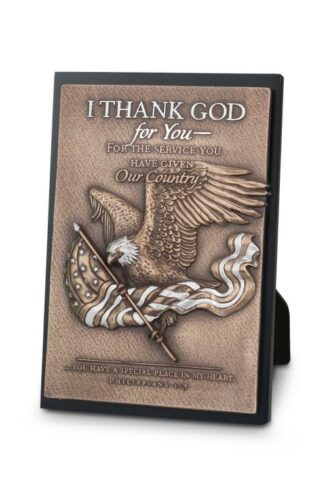 667665207603 Eagle With Flag Sculpture (Plaque)