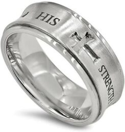 679822161192 4 Cross Spinner 1 Timothy 6:11 (Size 9 Ring)