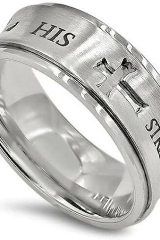 679822161192 4 Cross Spinner 1 Timothy 6:11 (Size 9 Ring)