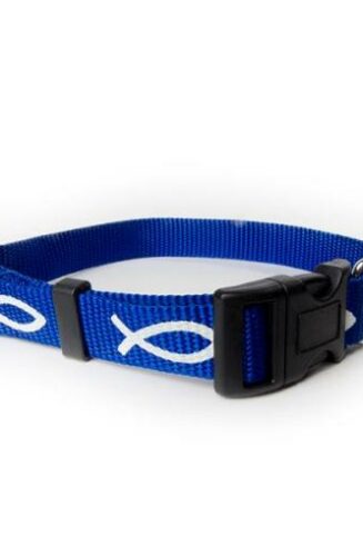 720011900242 Blue Non Padded Ichthus Collar Medium