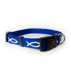 720011900389 Blue Non Padded Ichthus Collar Large