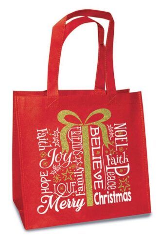 759830263207 Present Glitter Christmas Eco Tote