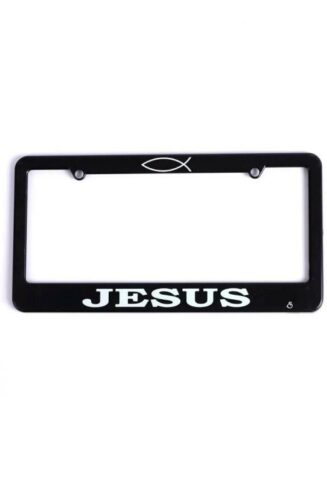 788200878024 Jesus Fish Auto Tag Frame