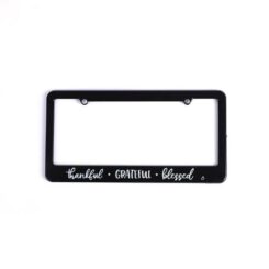 788200878048 Thankful Grateful Blessed Auto Tag Frame