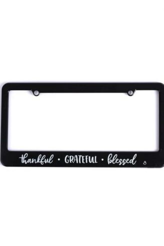 788200878048 Thankful Grateful Blessed Auto Tag Frame