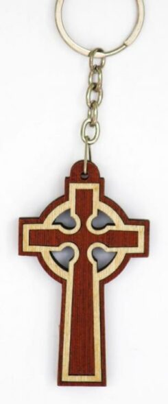 810013850123 Dark Wood Cross Key Chain