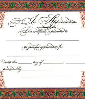 9780805404562 Certificate Of Appreciation