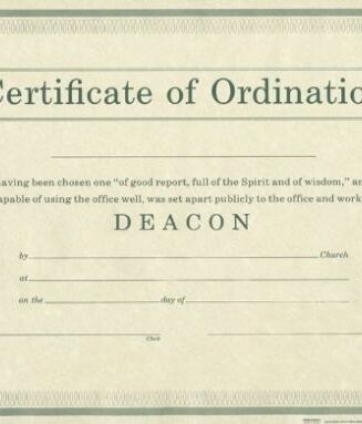 9780805472707 Certificate Of Ordination Deacon