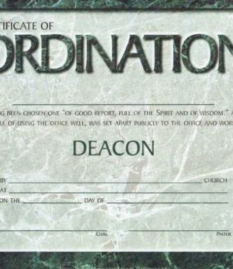 9780805473278 Certificate Of Ordination Deacon