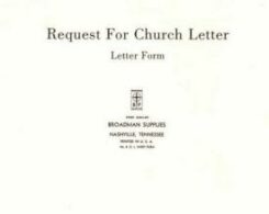 9780805480726 Request For Church Letter