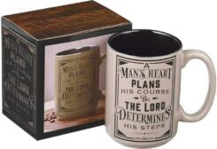 1220000133181 Mans Heart Ceramic Coffee Mug Proverbs 16:9